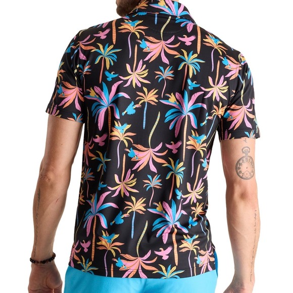 Chubbies Mens The Black Light Night Performance Golf Polo 2.0 Hawaiian XL‎ - Picture 4 of 5